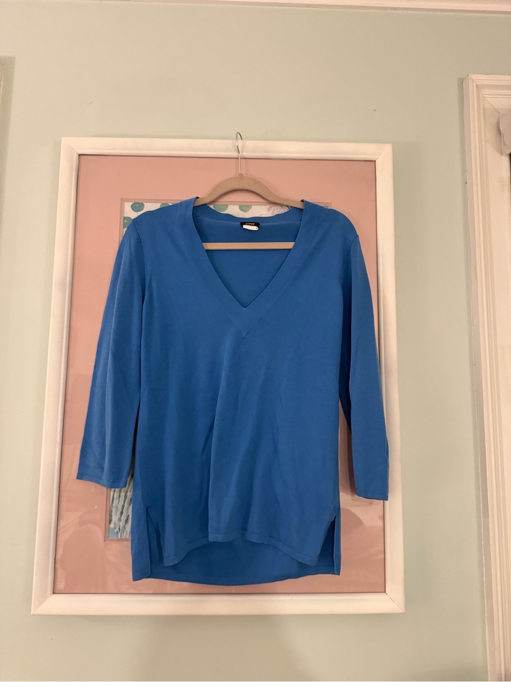 J. Crew Vibrant Blue V-Neck Lightweight Sweater
